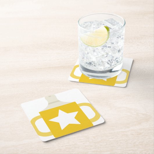 Sternbecher Rechteckiger Pappuntersetzer (Vor Ort)