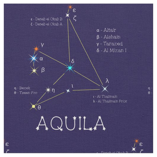 Sternbild Aquila oder Adler Stoff (Nahaufnahme)