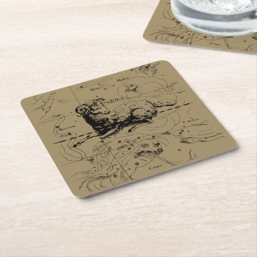 Sternbild Aries Hevelius 1690 Rechteckiger Pappuntersetzer (angewinkelt)