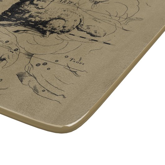 Sternbild Aries Hevelius 1690 Schneidebrett (Ecke)