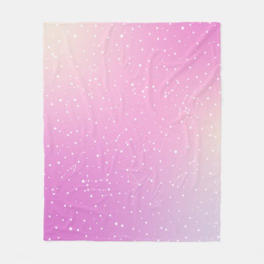Sternbild Astrologie Rosa Sternenkonstellation Fleecedecke (Vorderseite)