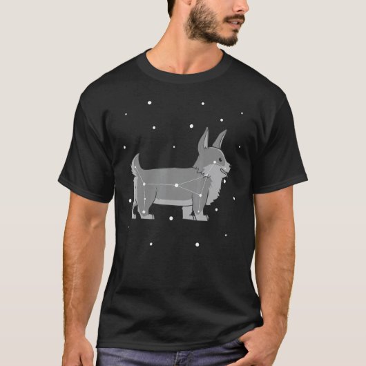 Sternbild Corgi Hund T-Shirt (Vorderseite)