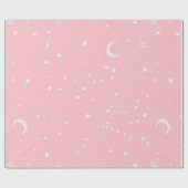 Sternbild des Himmelsmondes rosa Geschenkpapier (Flach)