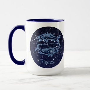 Sternbild Fische und Tierkreiszeichen mit Sternen Tasse