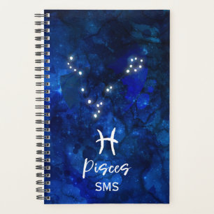 Sternbild Fische Zodiak Blaue Galaxie Monogramm Planer