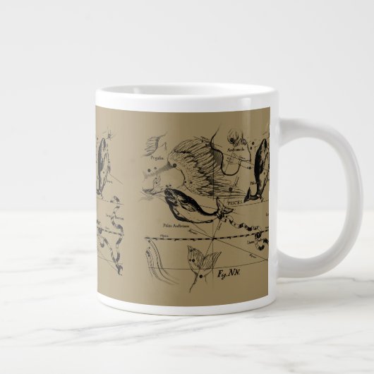 Sternbild Hevelius 1690 auf Taupe Jumbo-Tasse (Rechts)