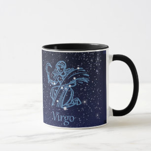 Sternbild Jungfrau und Tierkreiszeichen mit Sterne Tasse