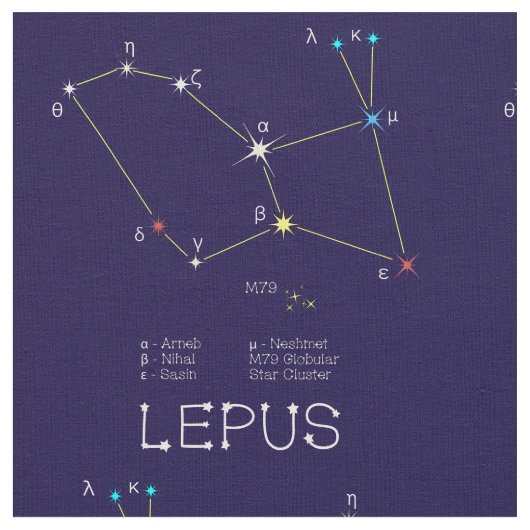 Sternbild Lepus oder Kaninchen Stoff (Nahaufnahme)