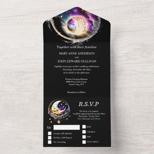 Sternbild Mondfinsternis All In One Einladung (Innen Boden)