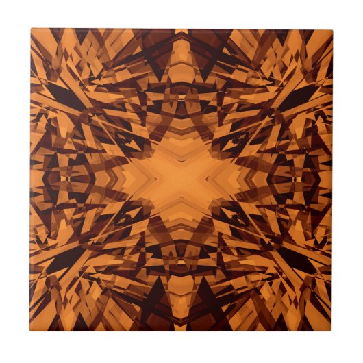 Sternbild Orange Kaleidoskop Fliese (Vorderseite)