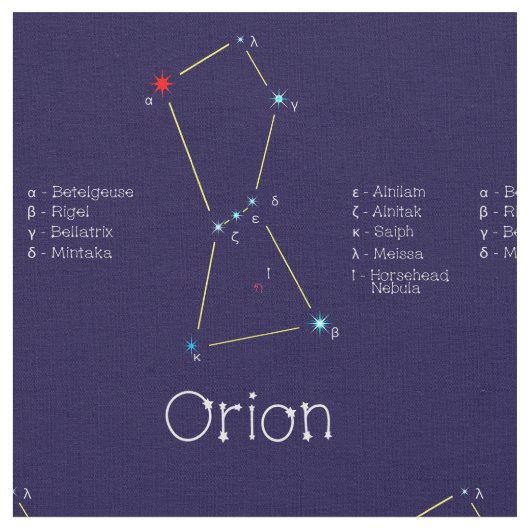 Sternbild Orion Stoff (Nahaufnahme)