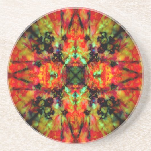 Sternbild Rotes Kaleidoskop Sandstein Untersetzer (Vorne)