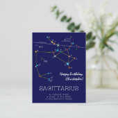 Sternbild Schütze Postkarte (Stehend Vorderseite)
