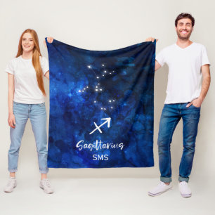 Sternbild Schütze Zodiac Galaxie Monogramm Fleecedecke