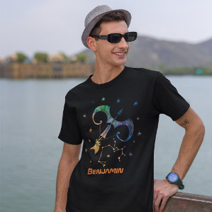 Sternbild Schütze Zodiak Wasserfarbe Galaxie T-Shirt