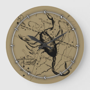 Sternbild Skorpion Hevelius circa 1690 Vintage Große Wanduhr