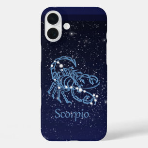 Sternbild Skorpion und Tierkreiszeichen mit Sterne iPhone 16 Plus Hülle