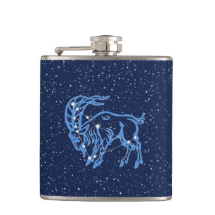 Sternbild Steinbock und Tierkreiszeichen mit Stern Flachmann
