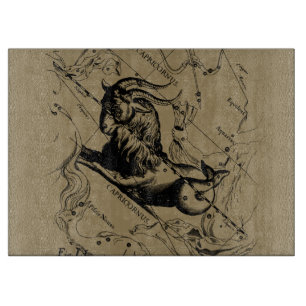 Sternbild Steinbock, Vintage-Stich von Hevelius Schneidebrett
