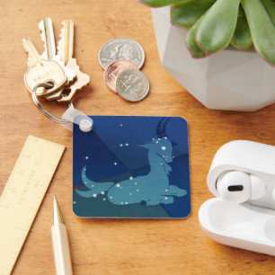 Sternbild Steinbock, Vintage-Tierkreis, Astrologie Schlüsselanhänger