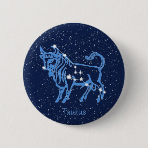 Sternbild Stier und Tierkreiszeichen mit Sternen Button