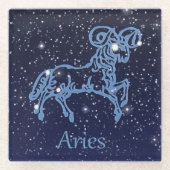 Sternbild und Sternzeichen Glasuntersetzer (Vorderseite)