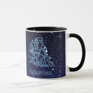 Sternbild und Tierkreiszeichen Wassermann mit Ster Tasse