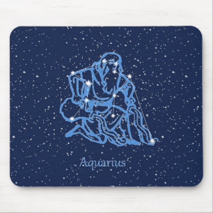 Sternbild Wassermann und Tierkreiszeichen mit Ster Mousepad