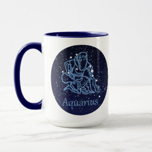 Sternbild Wassermann und Tierkreiszeichen mit Ster Tasse