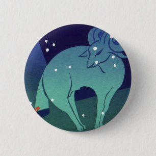 Sternbild Widder, Vintage-Zodiak-Astrologie Button