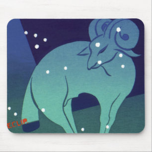Sternbild Widder, Vintage-Zodiak-Astrologie Mousepad