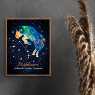 Sternbild Widder Zodiakus Wasserfarbe Sterne Galax Poster