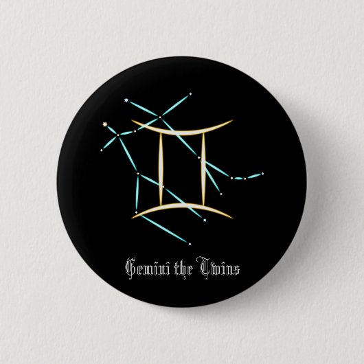 Sternbild Zwillinge Knopf Button (Vorderseite)