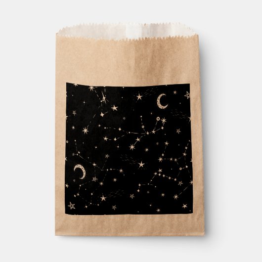 Sternbilder des Himmelsmondes schwarz Geschenktütchen (Vorderseite)