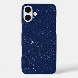 Sternbilder mit dunkelblauer Sternenhimmel iPhone 16 Plus Hülle
