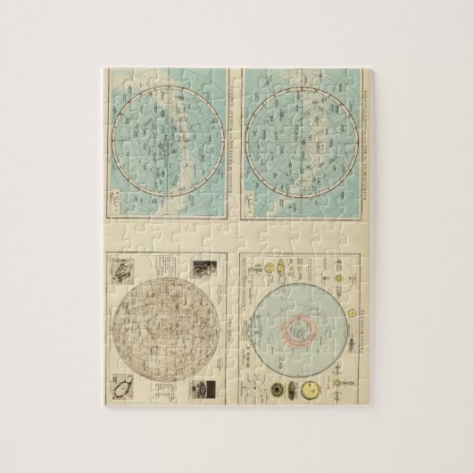 Sternbilder, Sonnensystem, Mond Puzzle (Vertikal)