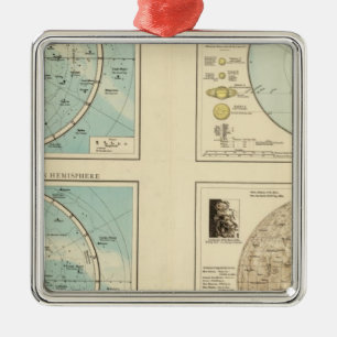Sternbilder, Sonnensystem, Mond Silbernes Ornament