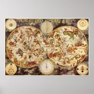 Sternbilder, Vintage Astronomie, Frederik de Wit Poster