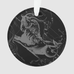 Sternbildkarte Steinbock Vintage Hevelius 1690 Ornament