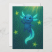 Sternblauer Axolotl Geburtstag Einladung (Rückseite)