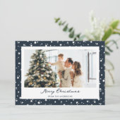 Sternblaues Foto Frohe Weihnachten (Stehend Vorderseite)