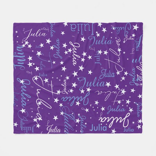 Sternchen auf der Zuneigung "Lila Himmelsname" Fleecedecke (Vorderseite (Horizontal))