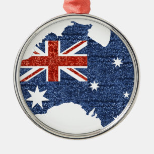 Sternchen Australische Flagge Silbernes Ornament