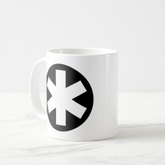 Sternchen - Schwarzes Kaffeetasse (Vorderseite Links)