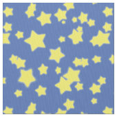 Sternchen-Vereinbarung Gelb auf blauem Gewebe Stoff (Nahaufnahme)