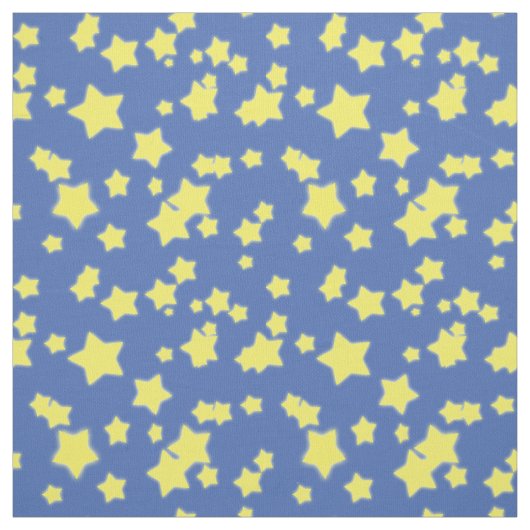 Sternchen-Vereinbarung Gelb auf blauem Gewebe Stoff (Muster)
