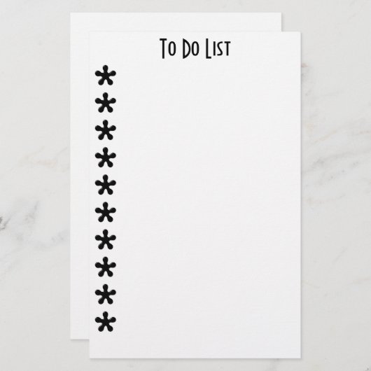 Sternchen zum Erstellen von Listenvorlagen (Vorne/Hinten)