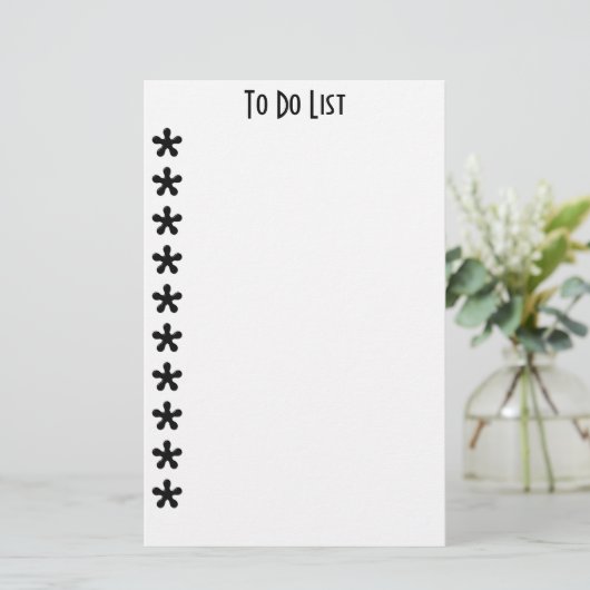 Sternchen zum Erstellen von Listenvorlagen (Stehend Vorderseite)