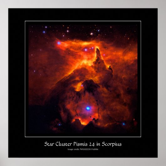 Sterncluster Pismis 24, Kerngebiet von NGC 6357 Poster (Vorne)