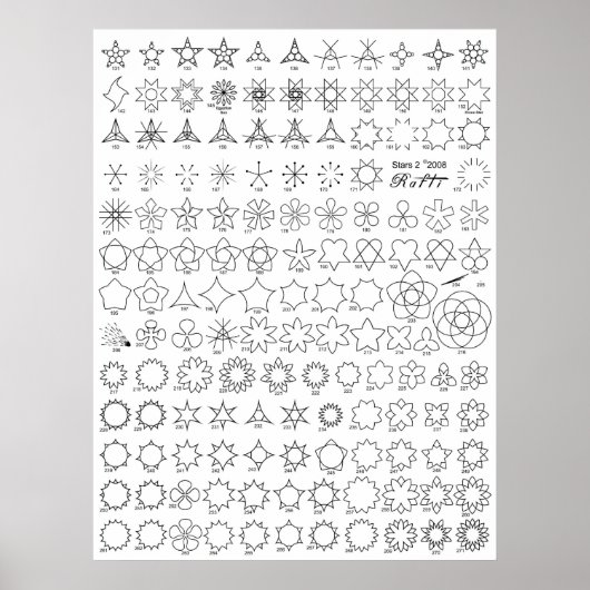 Sterne 2 Tattoo Flash Poster (Vorne)